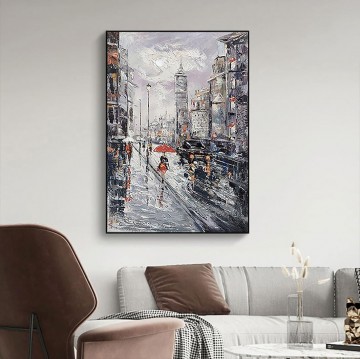 Artworks in 150 Subjects Painting - Paris street scene 03 urban cityscape